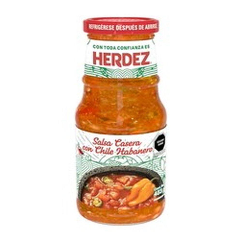 HERDEZ 453 GR SALSA CASERA HABANERO GLASS
